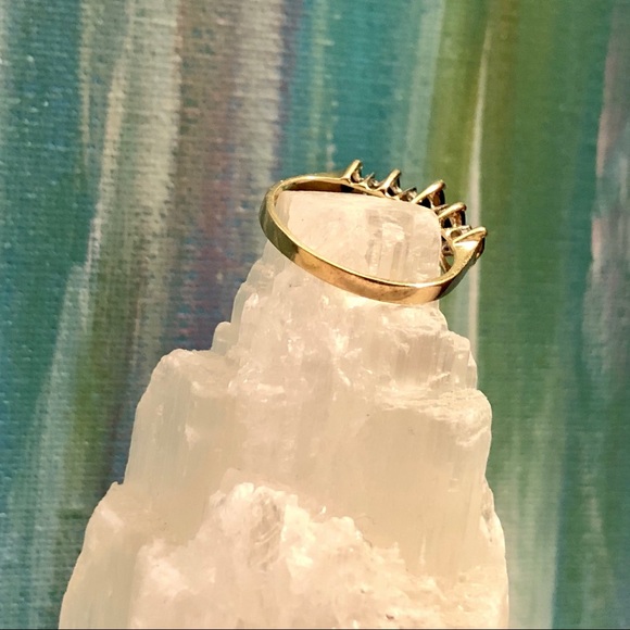 Genuine 14K Gold Sapphire & Diamond Wedding Ring - Picture 7 of 16